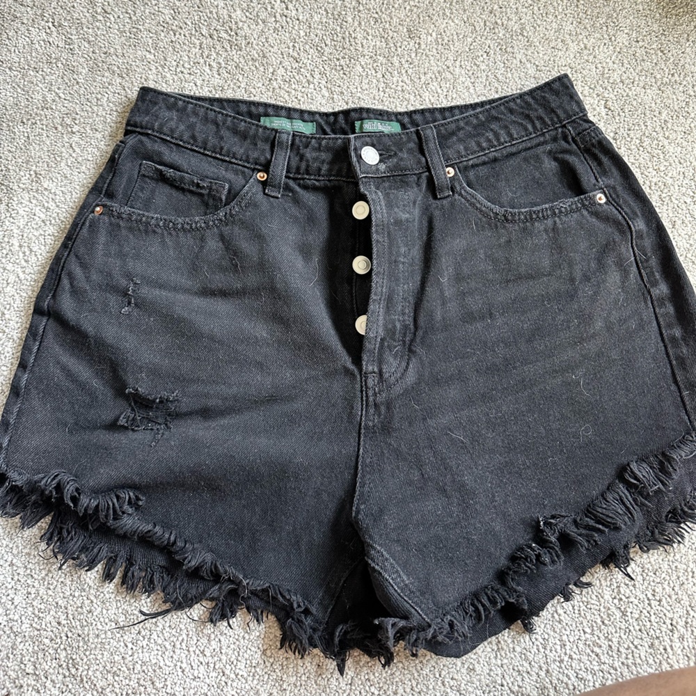 wild fable Black Distressed High-Rise Ankle Jeans
